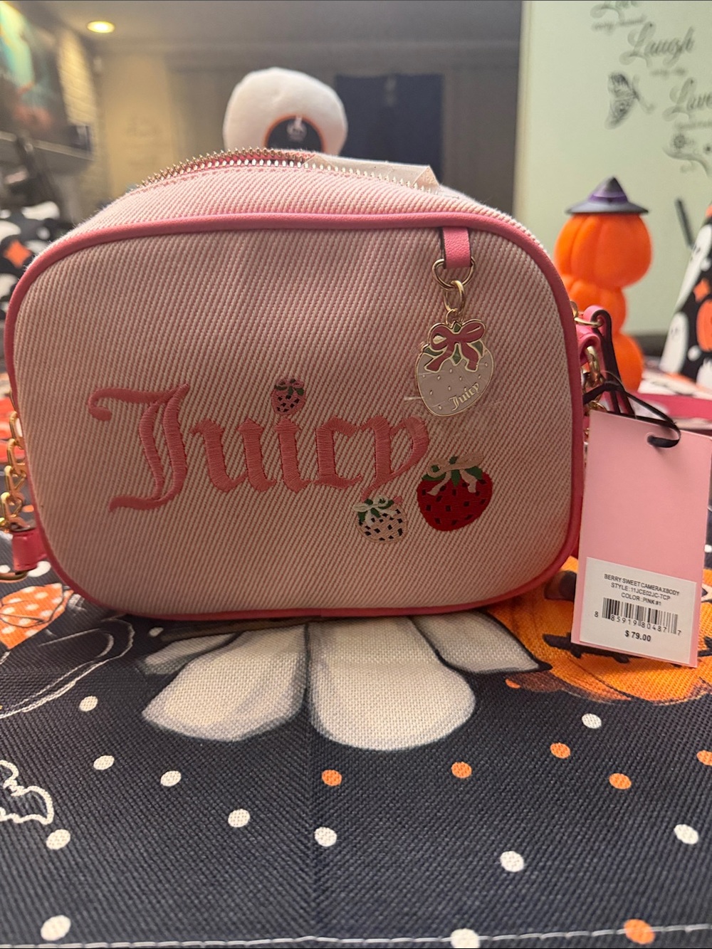 Juicy Couture Pink Strawberry Charm Crossbody Bag